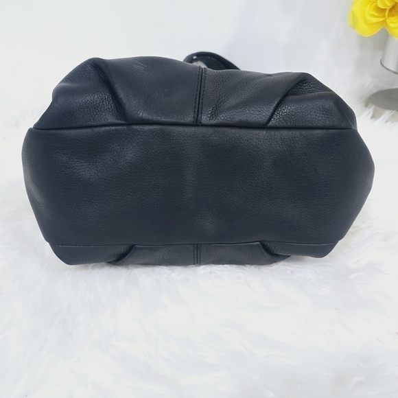Coach Pebbled Black Leather Hobo Shoulder Tote Purse Bag Large Classic - Picture 7 of 14